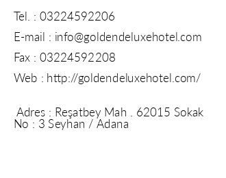 Golden Deluxe Hotel iletiim bilgileri